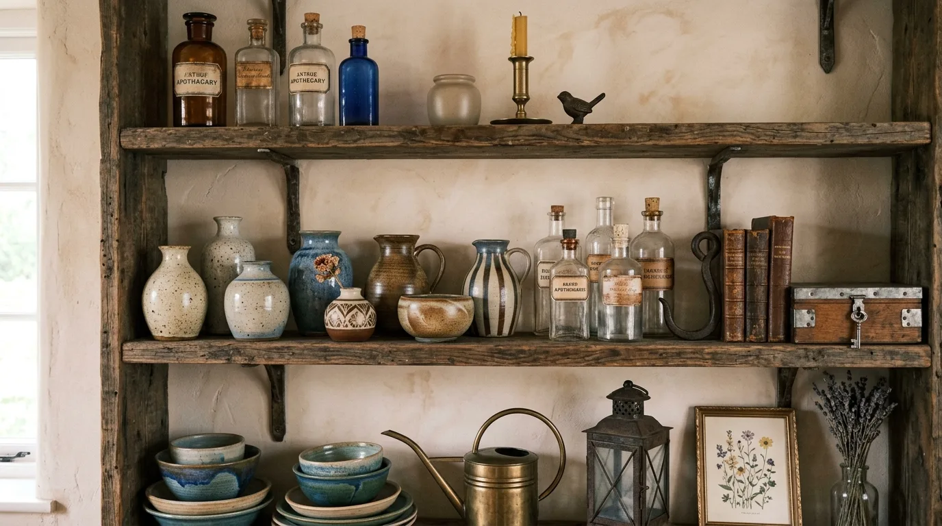 Use collected art and frames to create a storied wall inspiration for a vintage inspired home interior.
